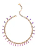 SHAY 18kt rose gold ombre baguette pink sapphire and amethyst choker