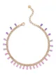 Image 1 of SHAY 18kt rose gold ombre baguette pink sapphire and amethyst choker
