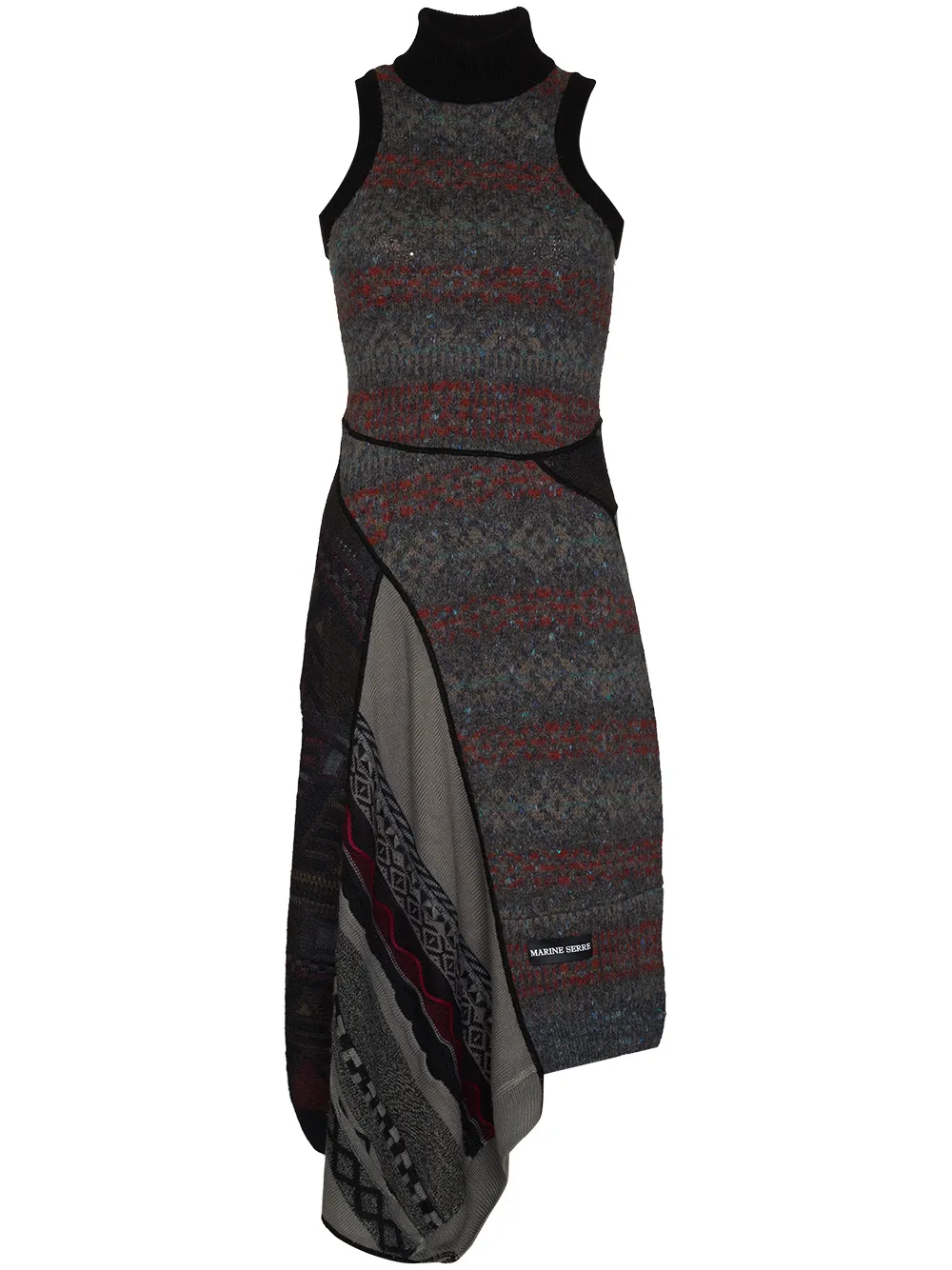 Image 1 of Marine Serre Regenerated panelled midi dress