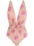 Clube Bossa Clavert plunging neck swimsuit - Pink