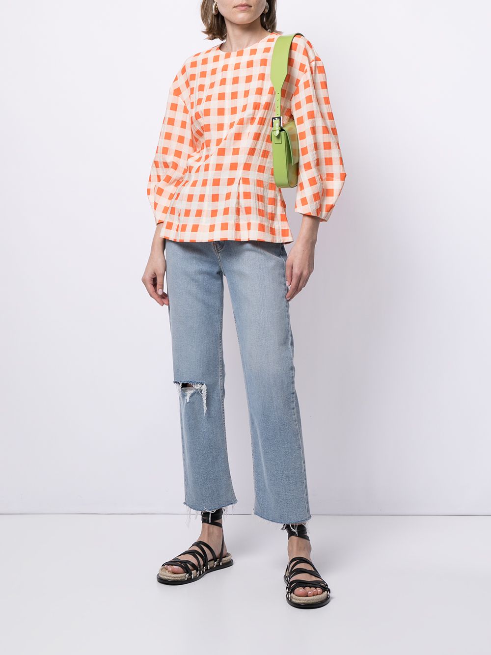Victoria Victoria Beckham Geruite blouse - Oranje