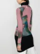 Marques'Almeida abstract-print mesh top