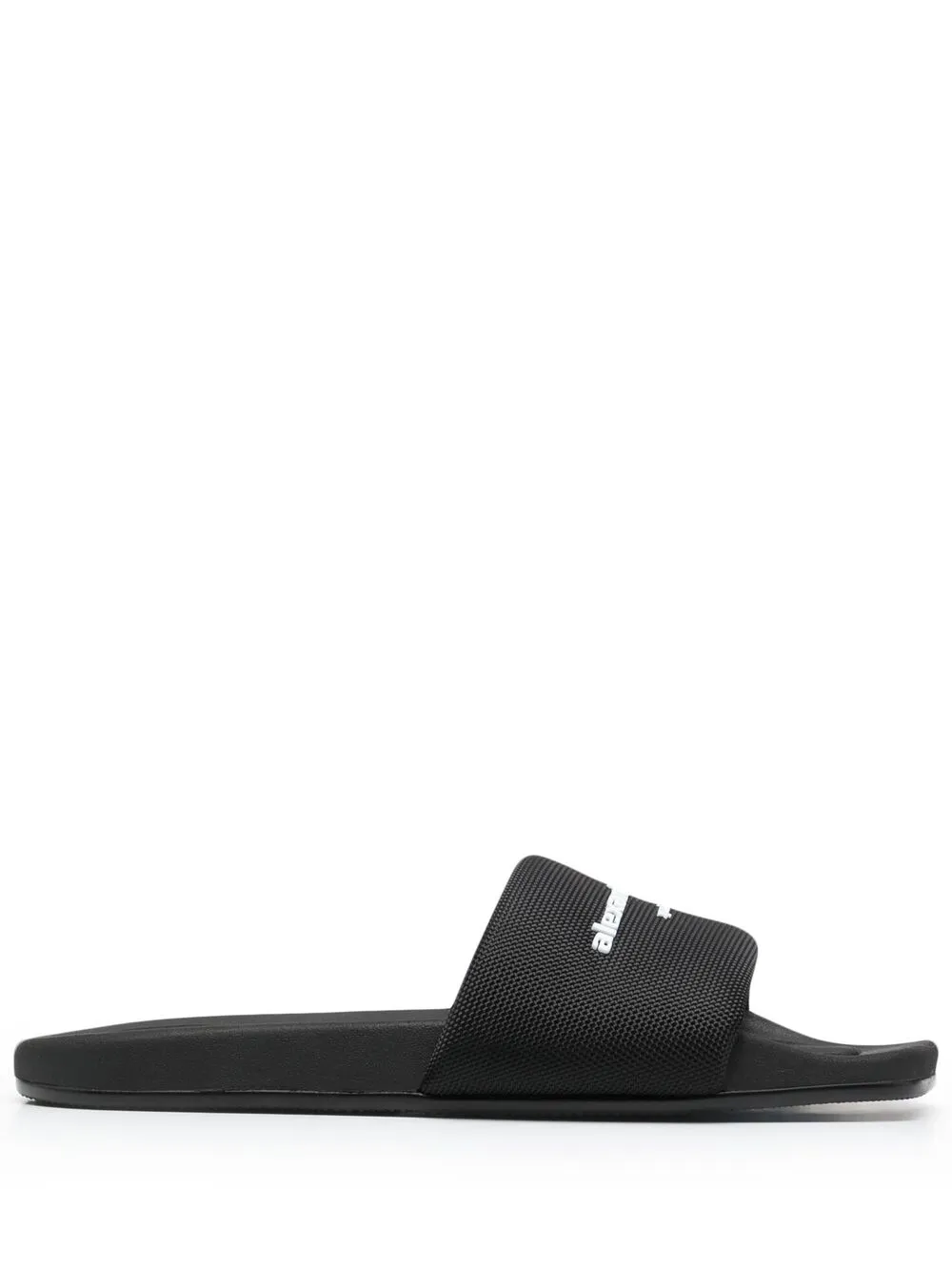Alexander Wang Padded Logo Pool Slide Sandals Shoes In Black