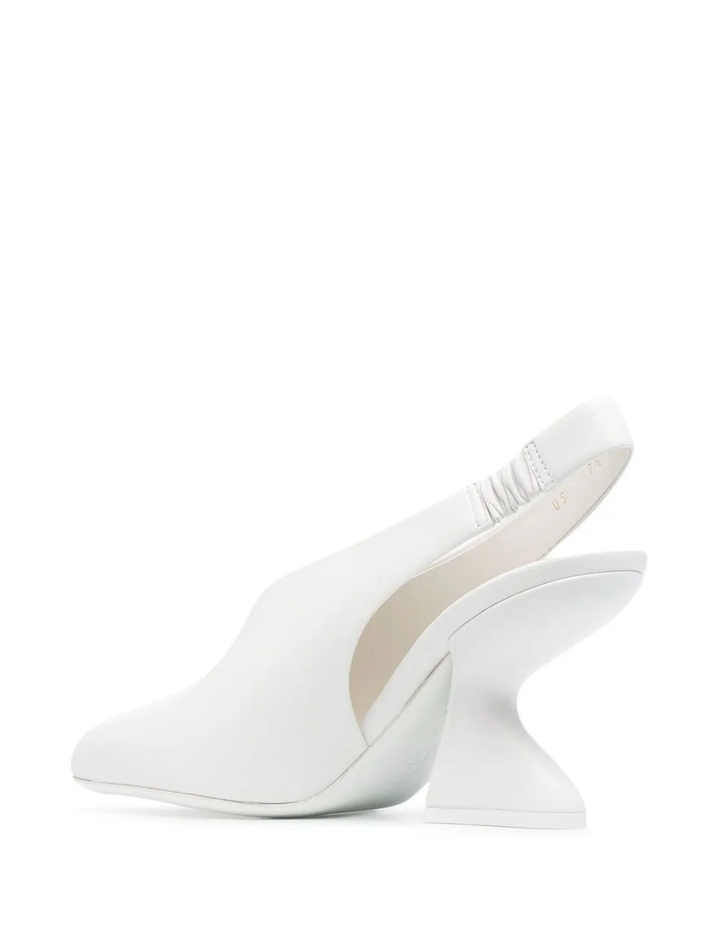 Ferragamo Women's Slip On Slingback High Heel Pumps In White