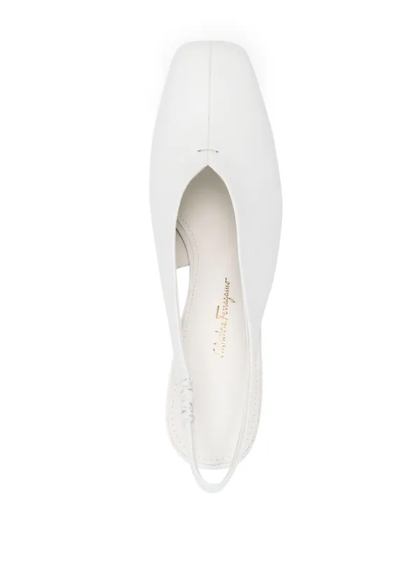 Ferragamo F-heel 95 スリングバック パンプス | ホワイト