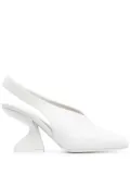 Ferragamo F-heel 95mm slingback pumps - White