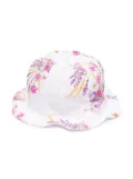 Monnalisa floral print sun hat - White