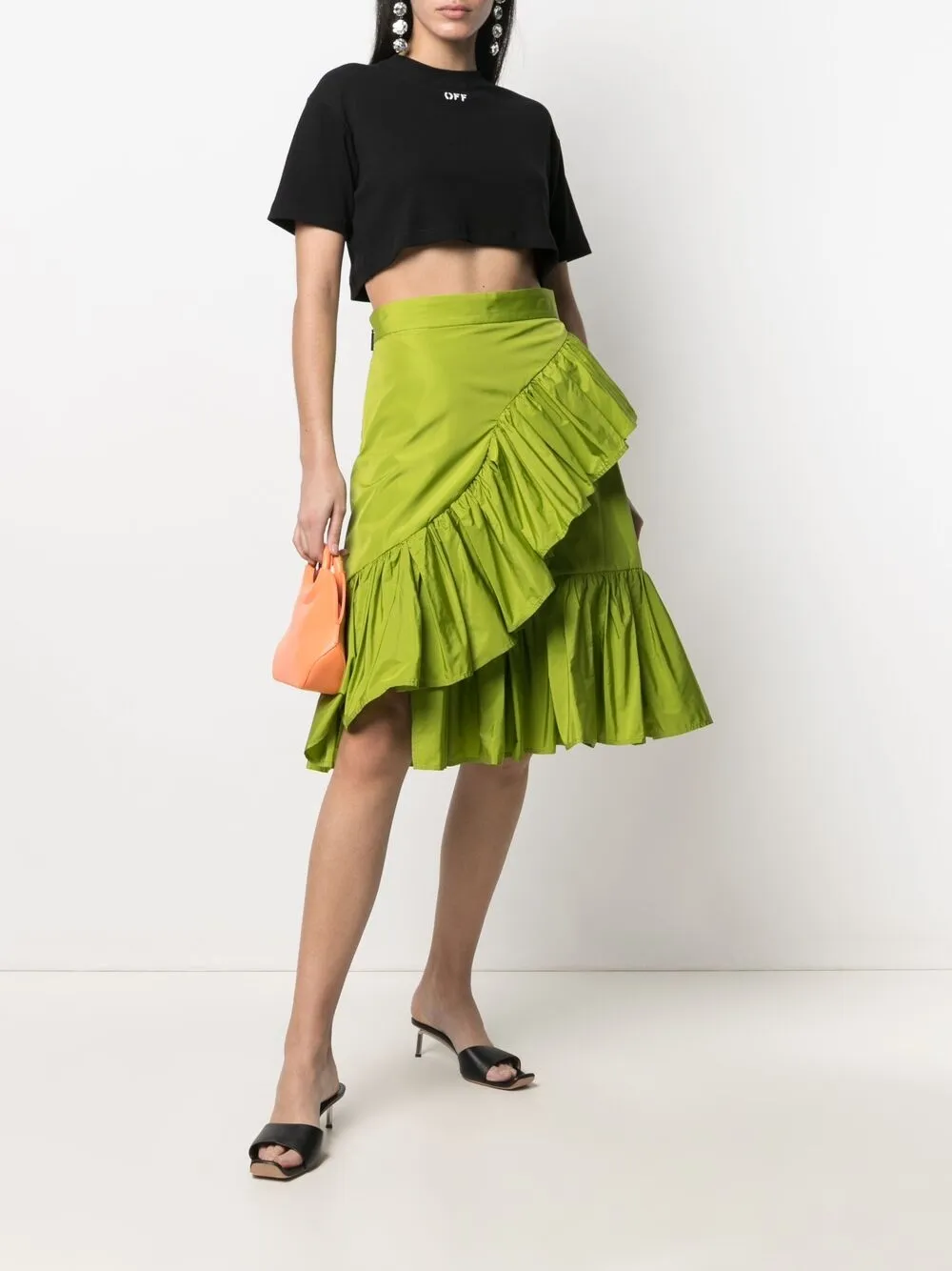 фото Msgm юбка из тафты с оборками