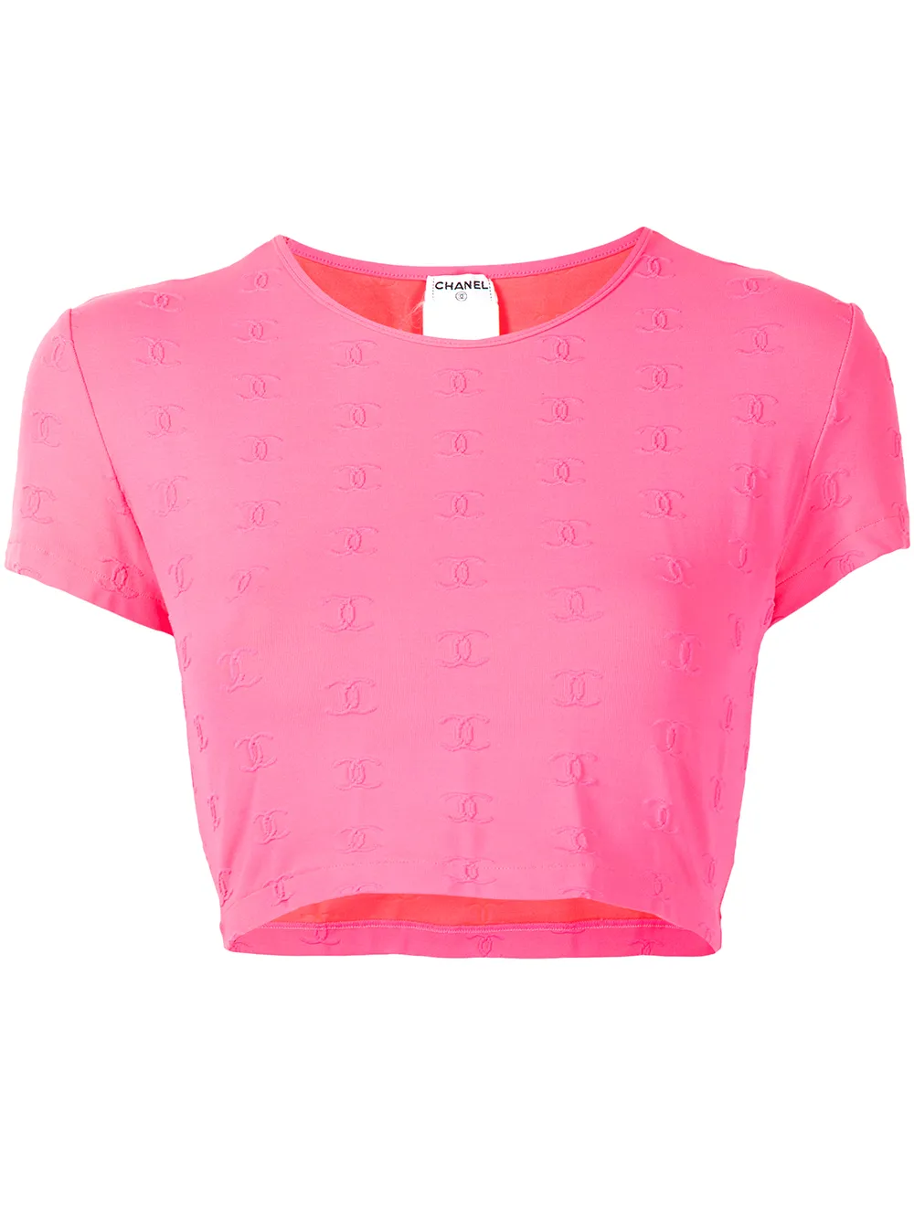 chanel logo crop top t