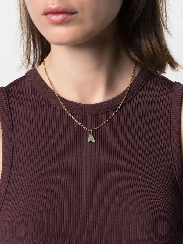 アクセサリー MARIA BLACK Lucid Necklace Maria Black Lucid Letter A Charm | White | FARFETCH AZ