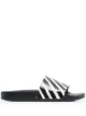Image 1 of Off-White Diag-stripe flat slides