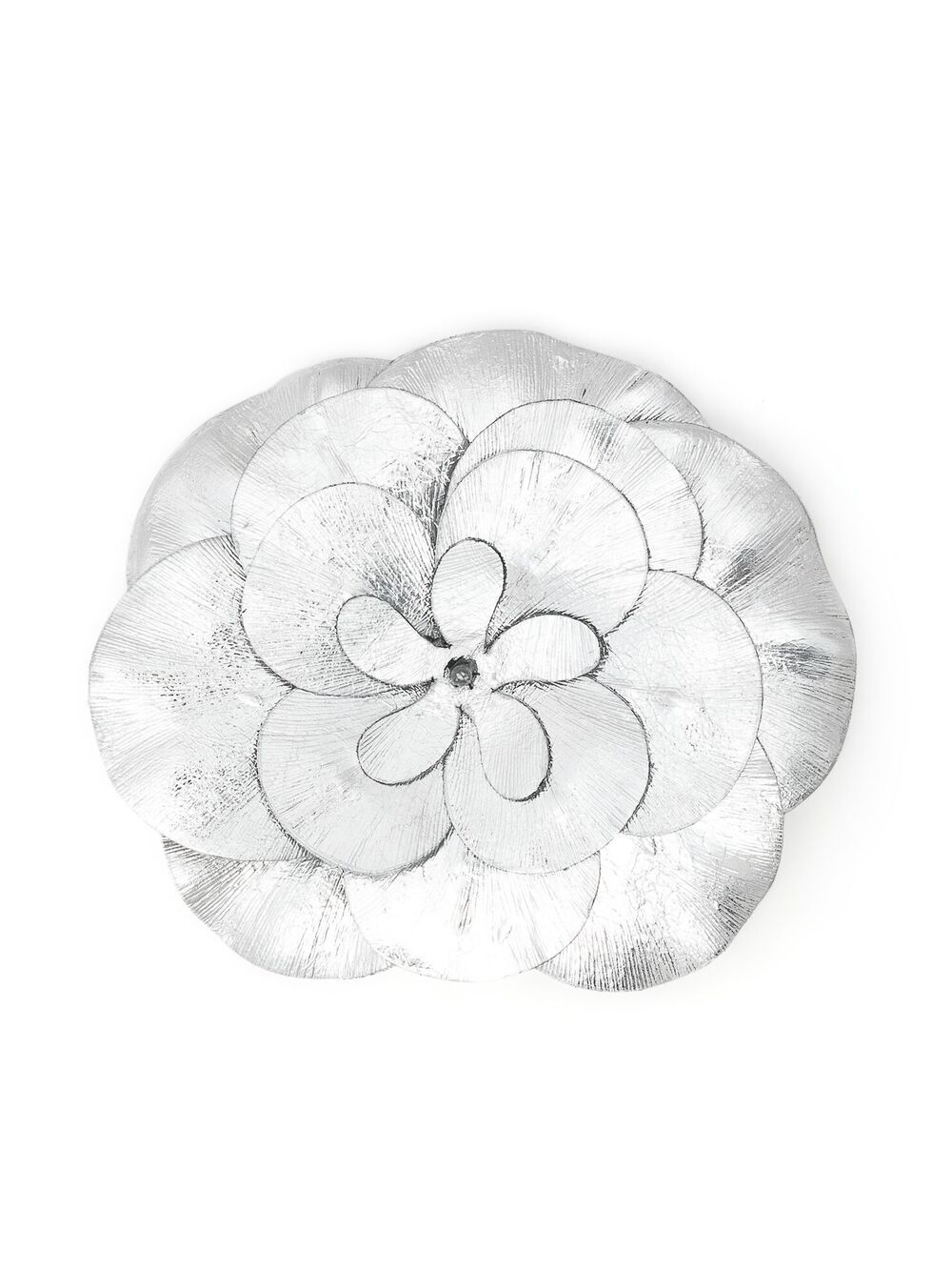 Isabel Marant Metallic Floral Brooch In Silver