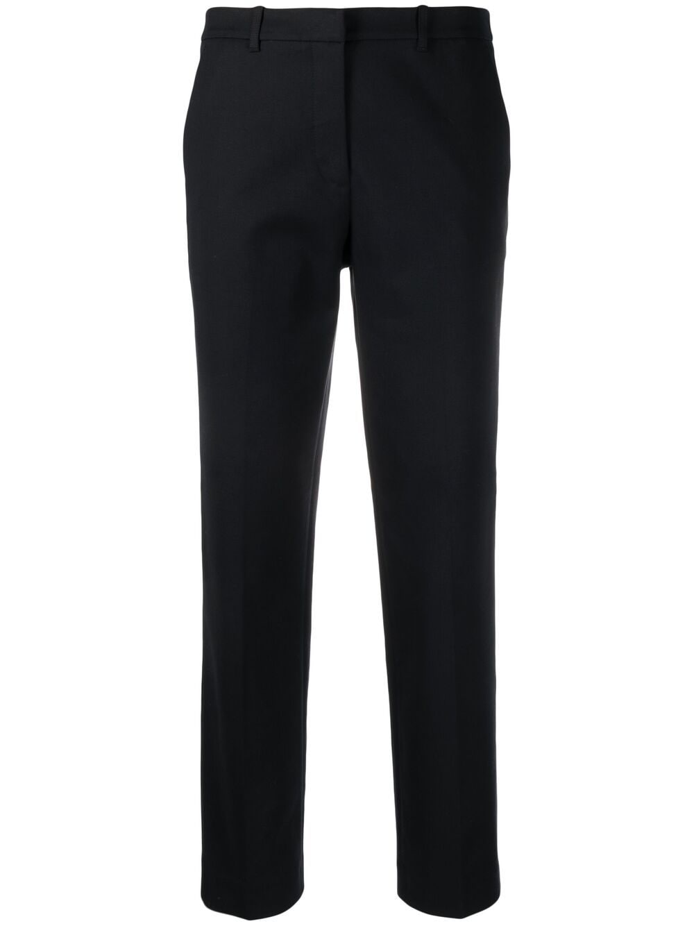 Shop Emporio Armani Cropped Straight-leg Trousers In Blue