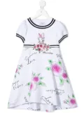 Monnalisa Daisy Duck-print midi dress - White