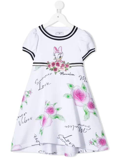 Monnalisa Daisy Duck-print midi dress
