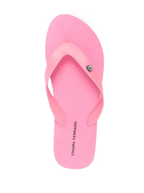 Chiara Ferragni logo-patch Flip Flops - Farfetch