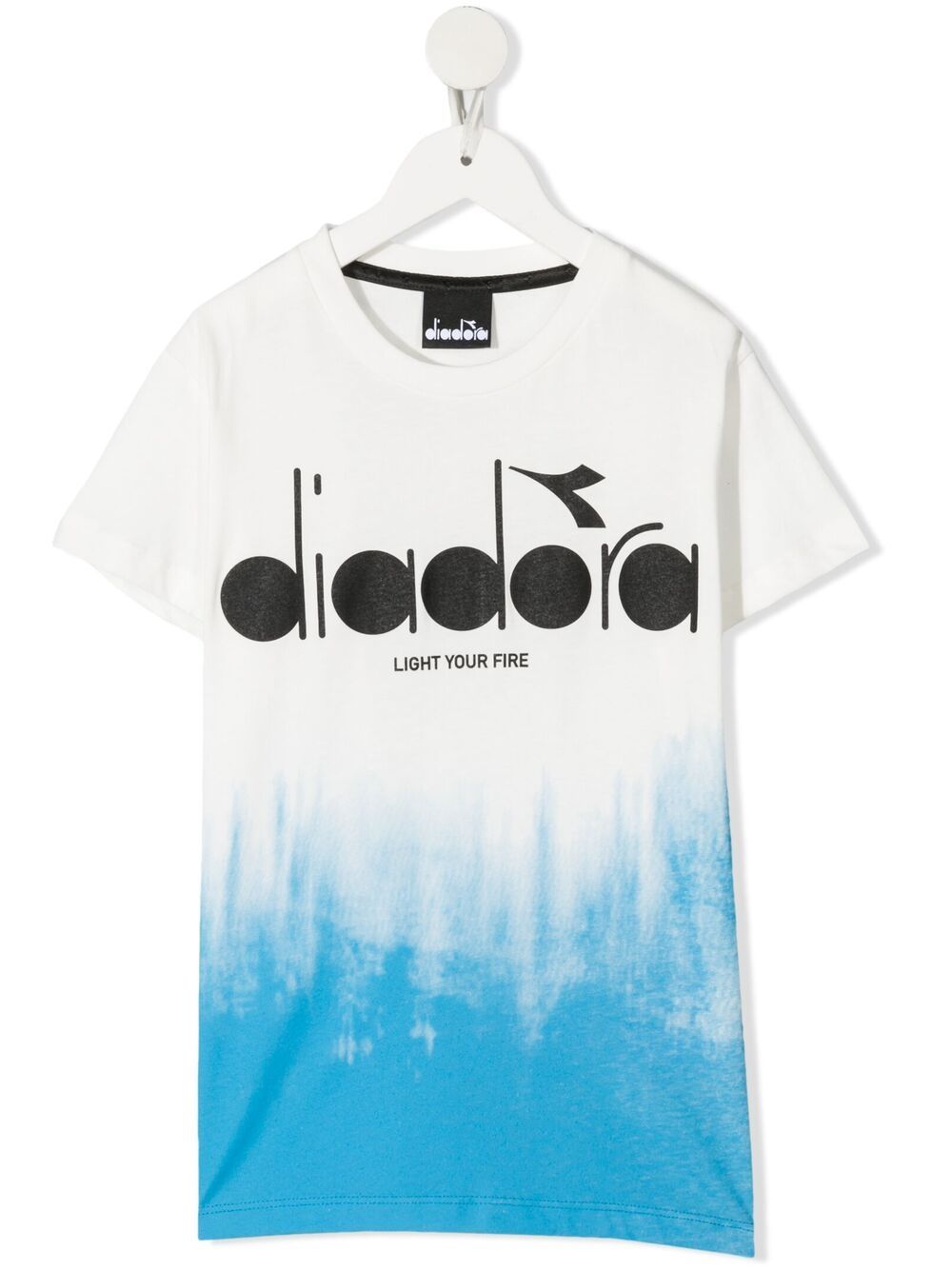 Diadora Junior Kids' Tie-dye Cotton T-shirt In Blue