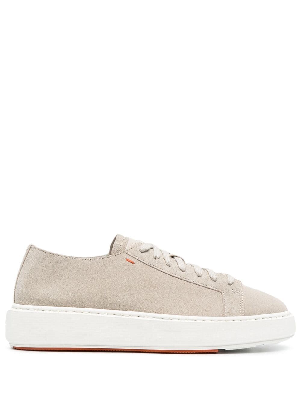 Santoni Lace-up Suede Trainers In Neutrals