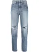Image 1 of Calvin Klein Jeans high rise distressed cropped jeans