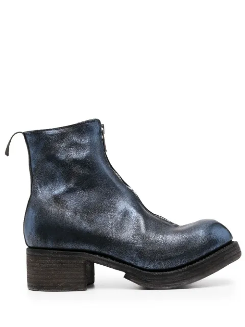 Guidi metallic-sheen leather boots