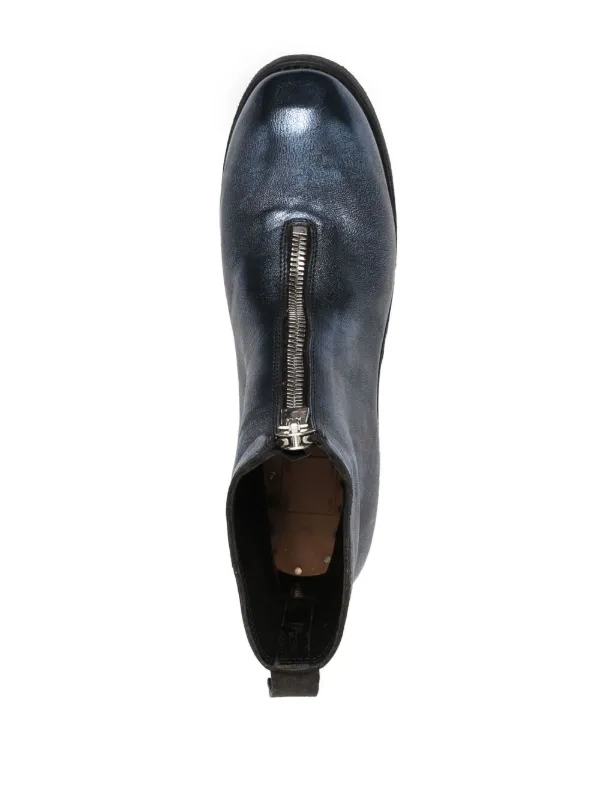 Guidi metallic-sheen Leather Boots | Blue | FARFETCH