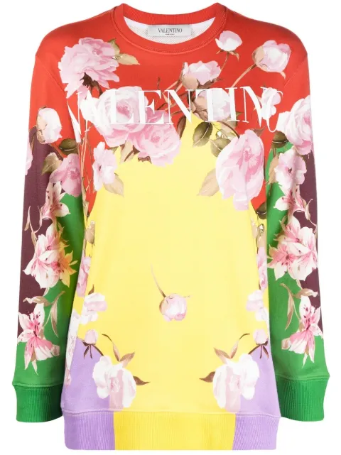 Valentino Garavani floral-print logo sweatshirt