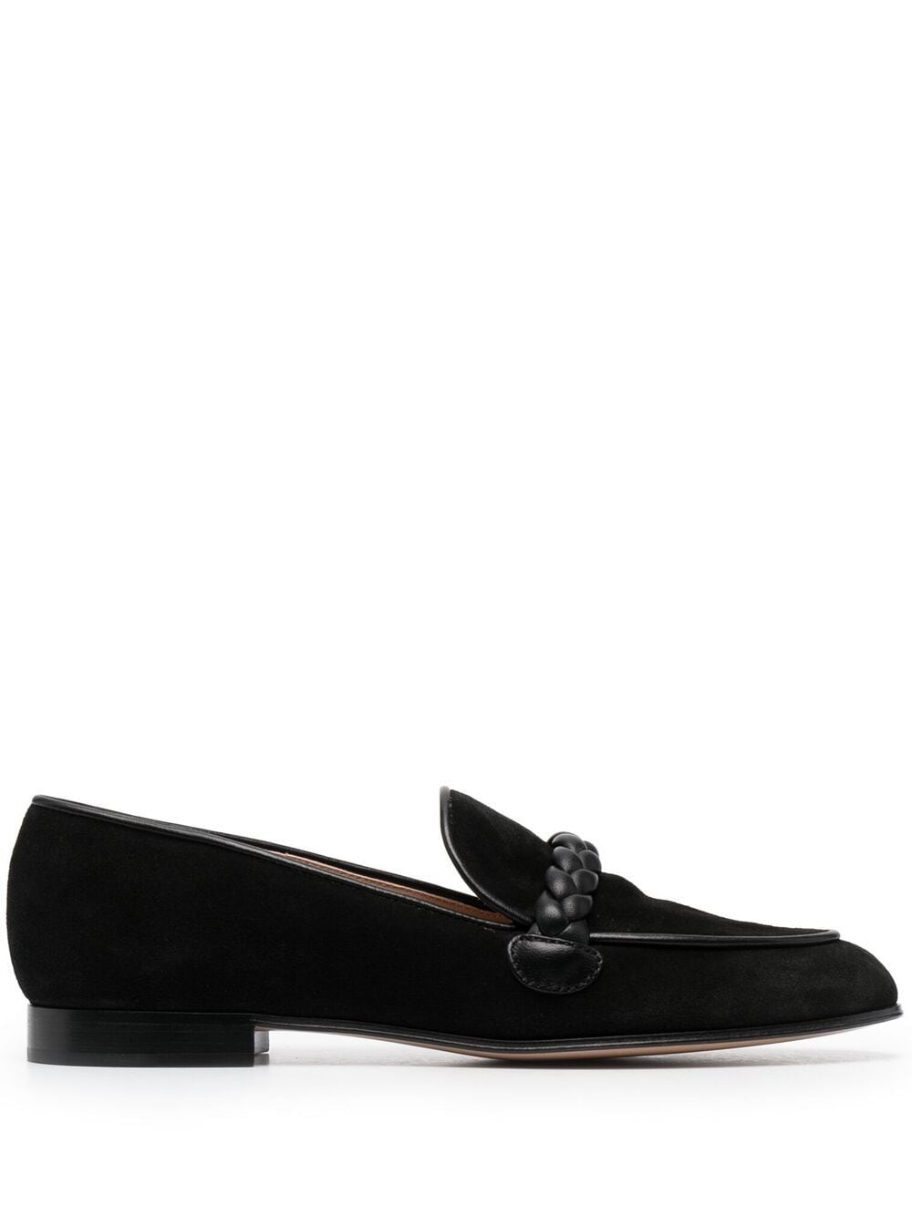 GIANVITO ROSSI BRAID-TRIM LOAFERS