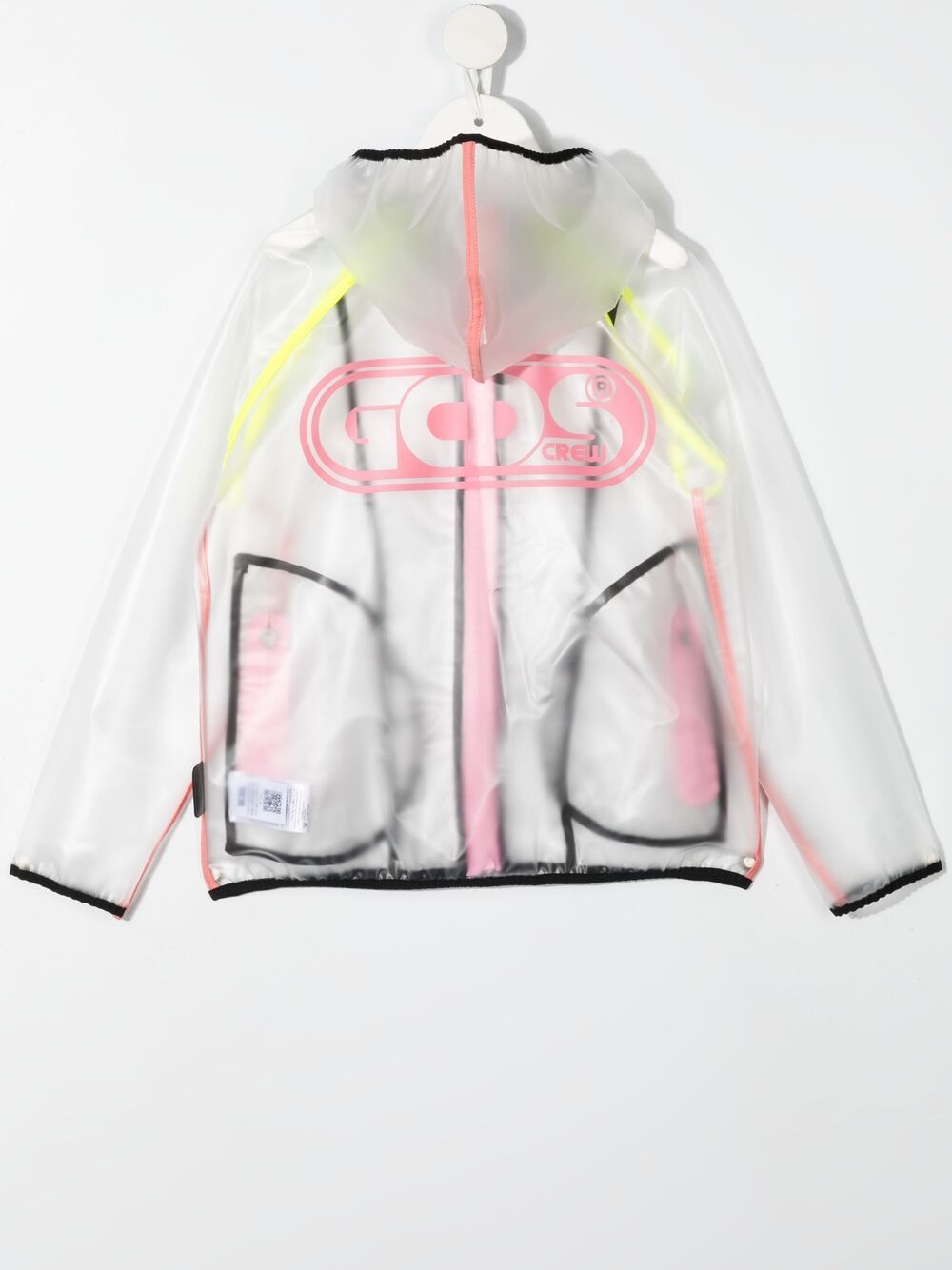 Shop Gcds Logo-print Hooded Jacket In Neutrals