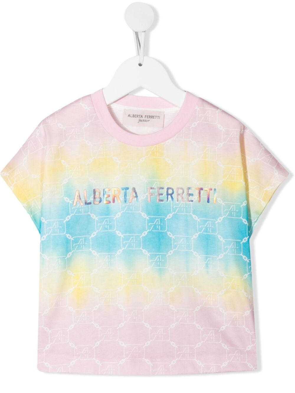 Shop Alberta Ferretti Logo-print Tie-dye T-shirt In Pink