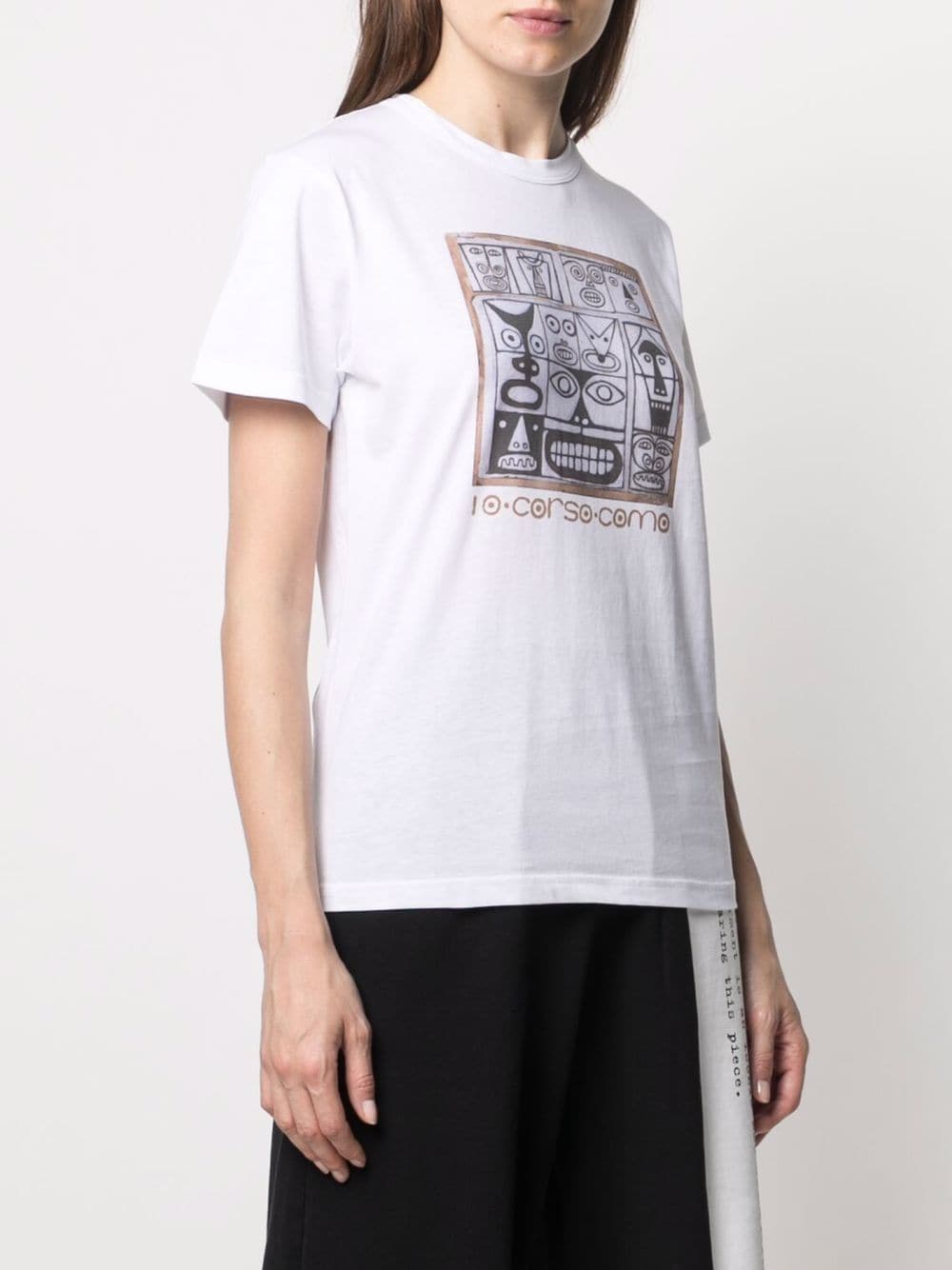 Shop 10 Corso Como Faces-print Cotton T-shirt In White