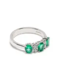 LEO PIZZO 18kt white gold diamond emerald Eternity band ring - Silver