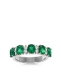 LEO PIZZO 18kt white gold diamond emerald Eternity band ring - Silver