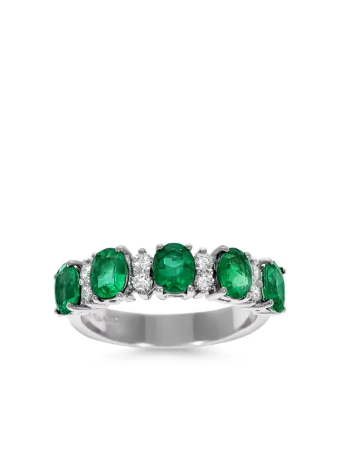 LEO PIZZO anillo Eternity en oro blanco de 18kt con diamantes y esmeralda