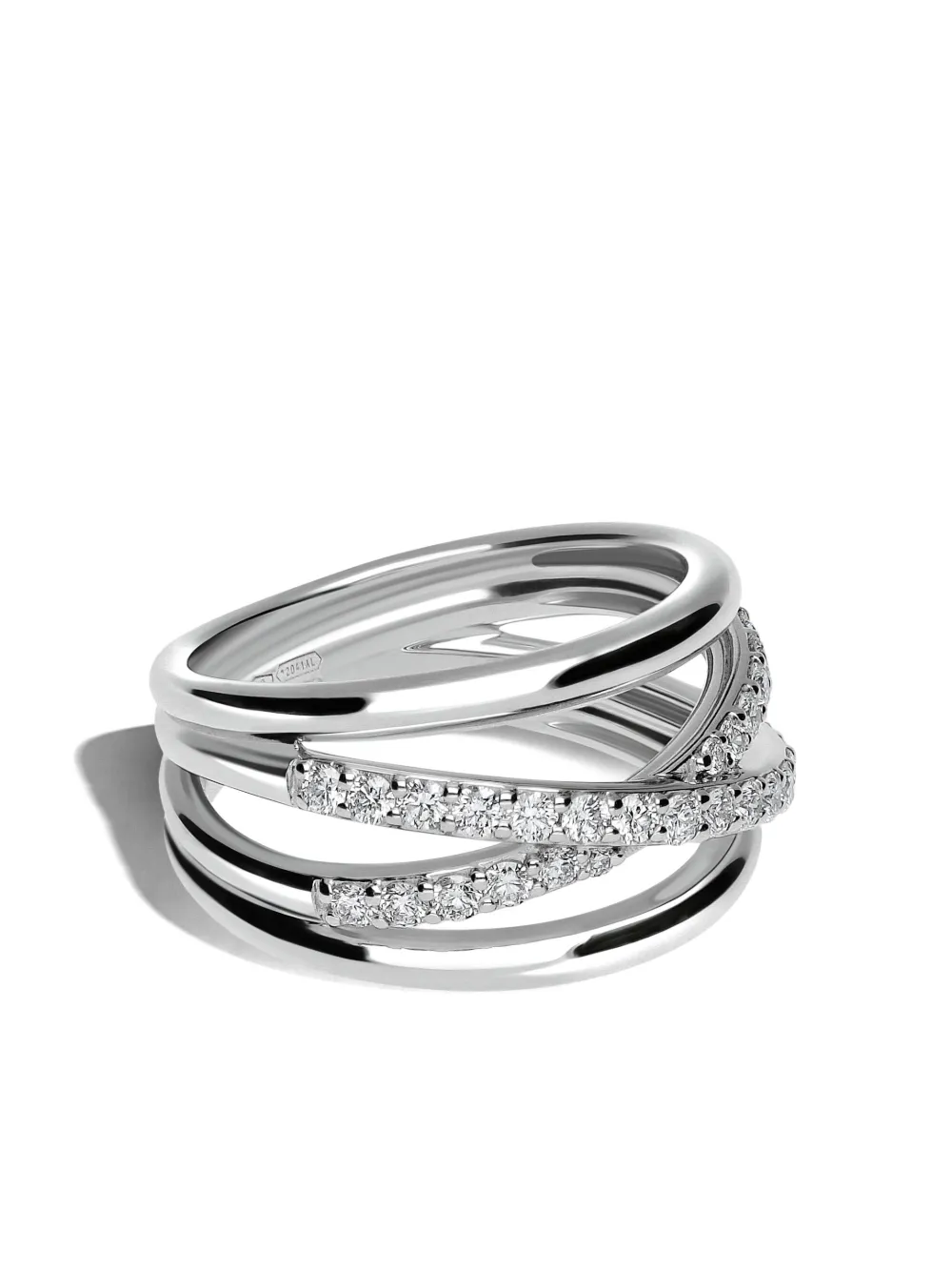LEO PIZZO 18kt white gold diamond Waves ring