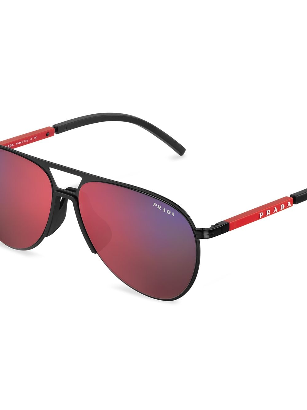 Shop Prada Linea Rossa Pilot-frame Sunglasses In Red