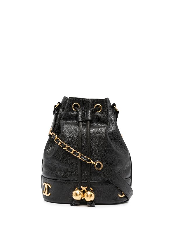 chanel gold top handle bag black