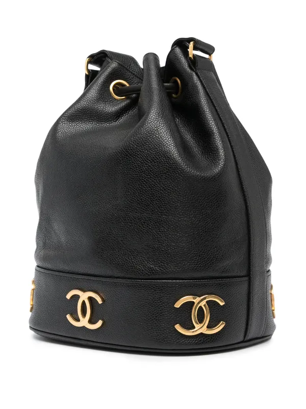 CHANEL Pre-Owned 1992 Triple CC Bucket Bag | Black | FARFETCH