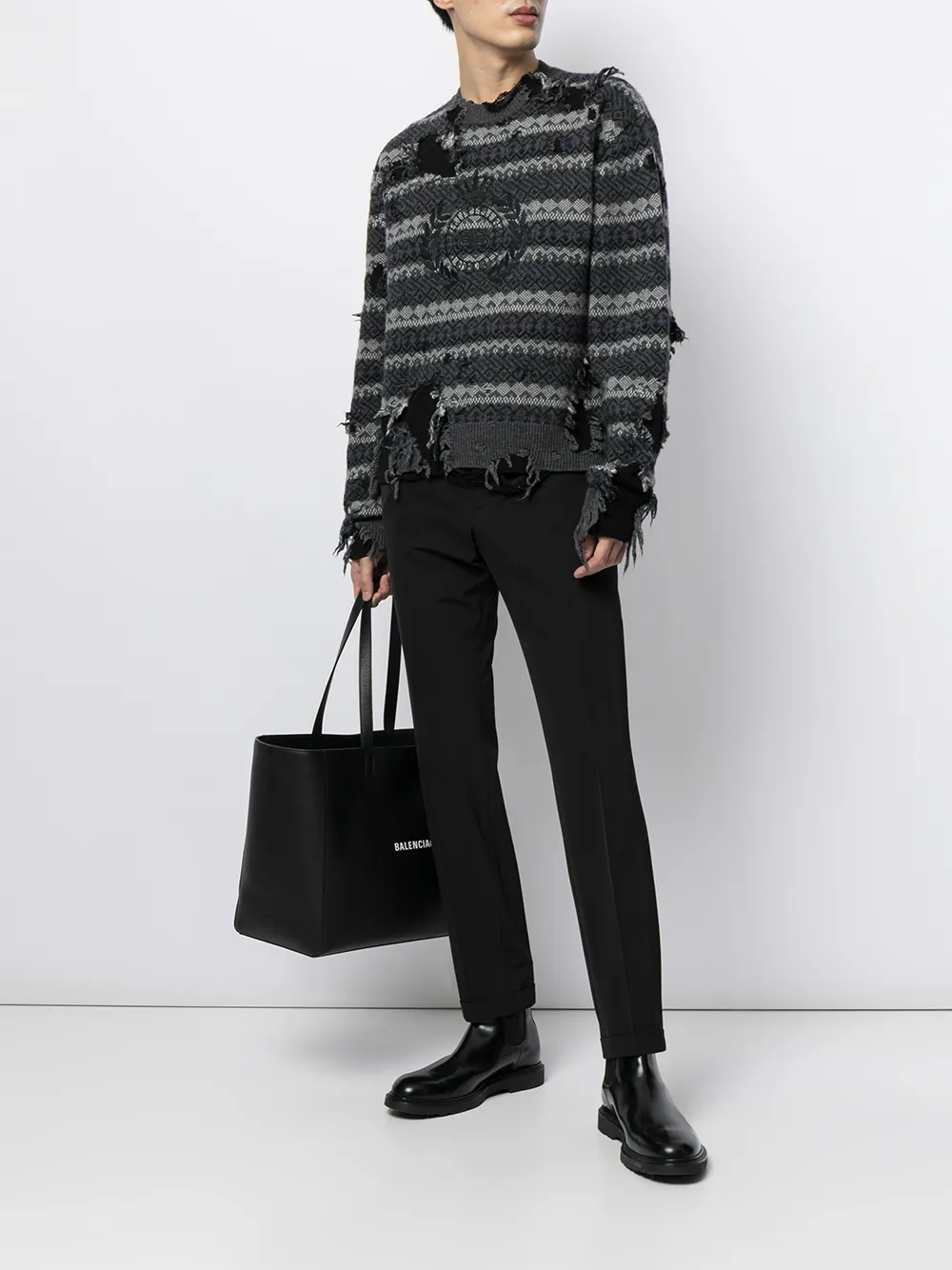 Balenciaga Destroyed Crew Neck Jumper - Farfetch