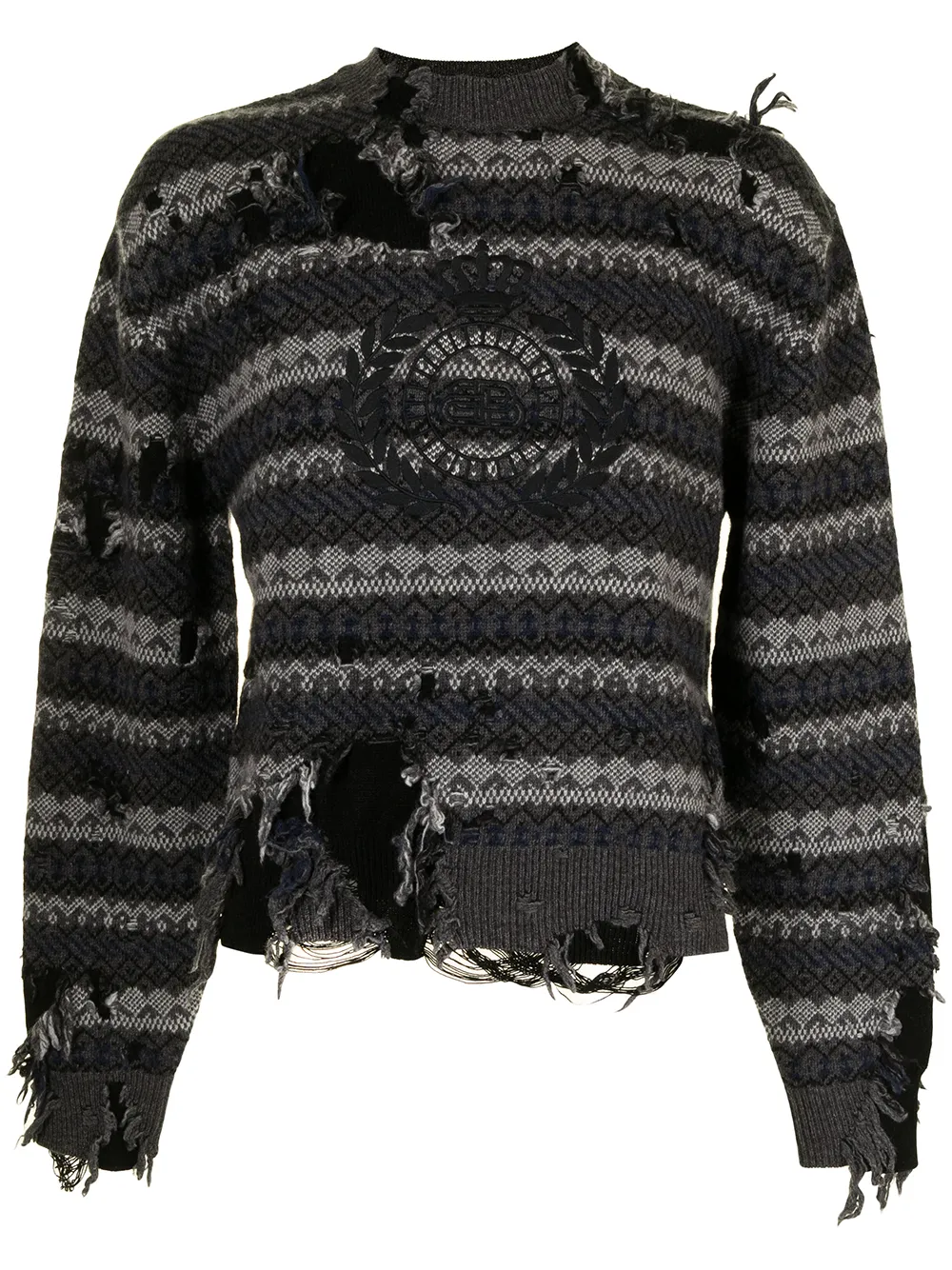 Balenciaga Destroyed Crew Neck Jumper - Farfetch