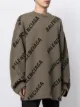 Balenciaga logo-intarsia oversized jumper