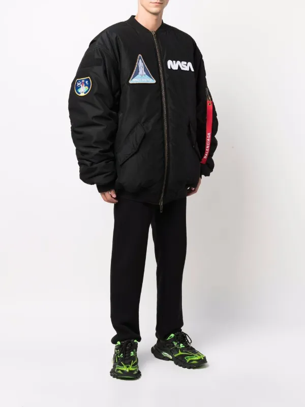 Balenciaga バレンシアガ NASA パッチ ボンバージャケット - FARFETCH