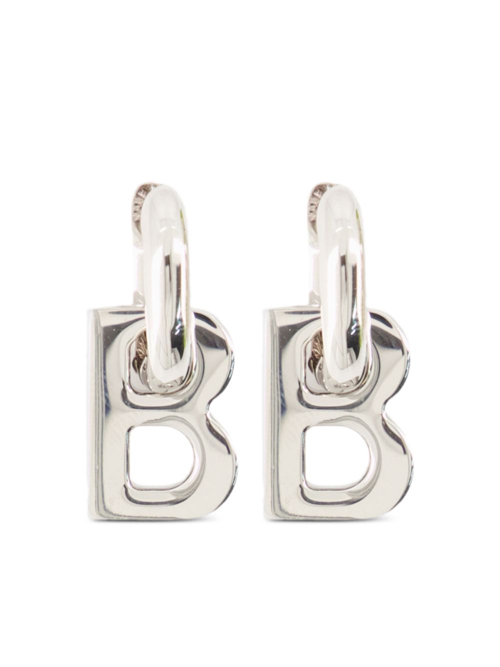 Balenciaga B Chain XS drop earrings - Silver