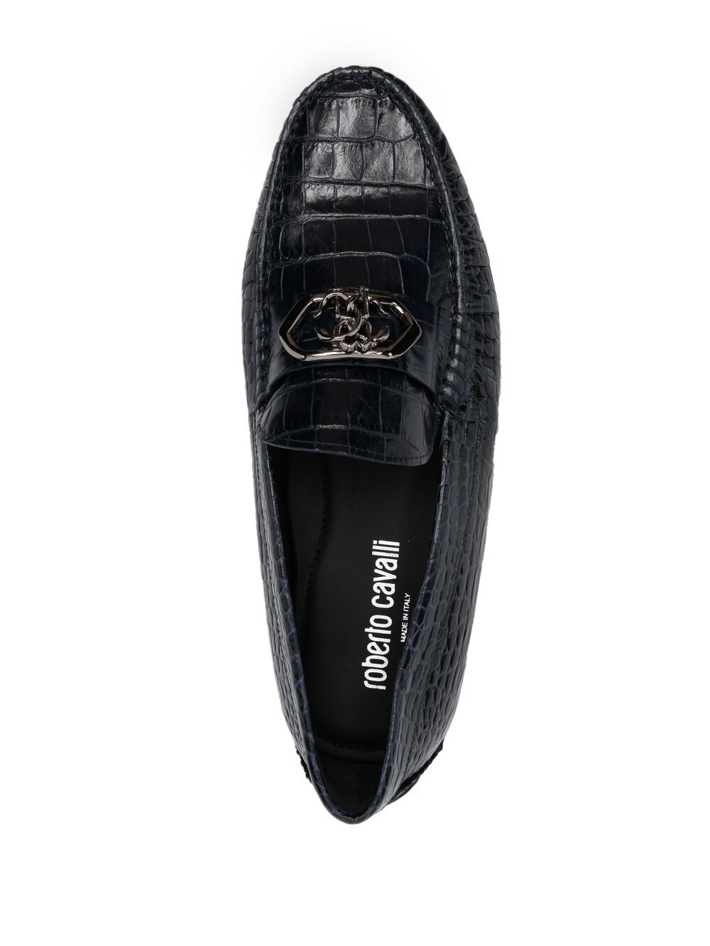 Roberto Cavalli logo-plaque crocodile-effect Loafers - Farfetch