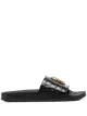 Image 1 of Roberto Cavalli logo-plaque open-toe slides