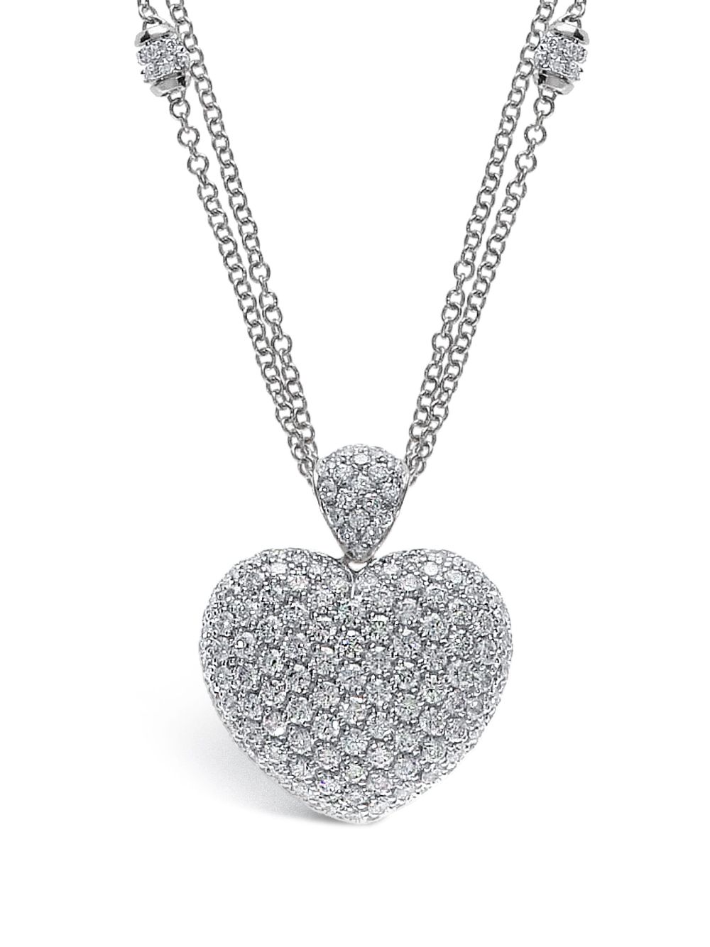 18kt white gold diamond Amore necklace