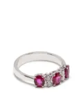 LEO PIZZO 18kt white gold diamond ruby Eternity band ring - Silver