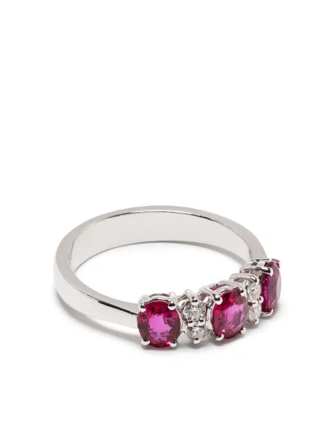 LEO PIZZO 18kt white gold diamond ruby Eternity band ring