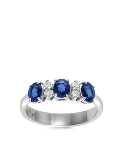 LEO PIZZO 18K white gold Eternity diamond and sapphire ring