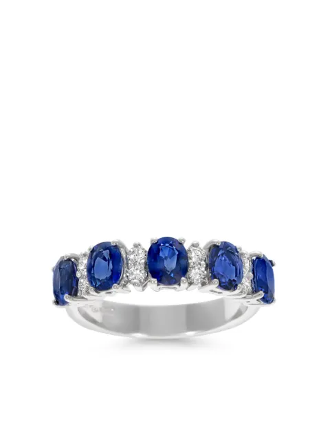 LEO PIZZO anillo Eternity  en oro blanco de 18kt con zafiro