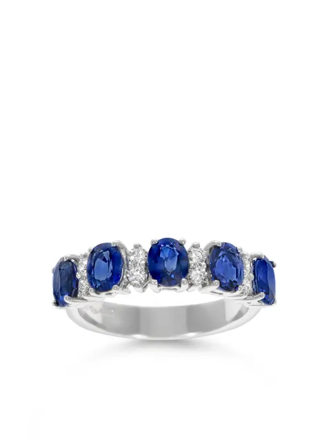 LEO PIZZO 18K white gold Eternity diamond and sapphire ring